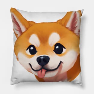 Cute Shiba Inu Drawing Pillow