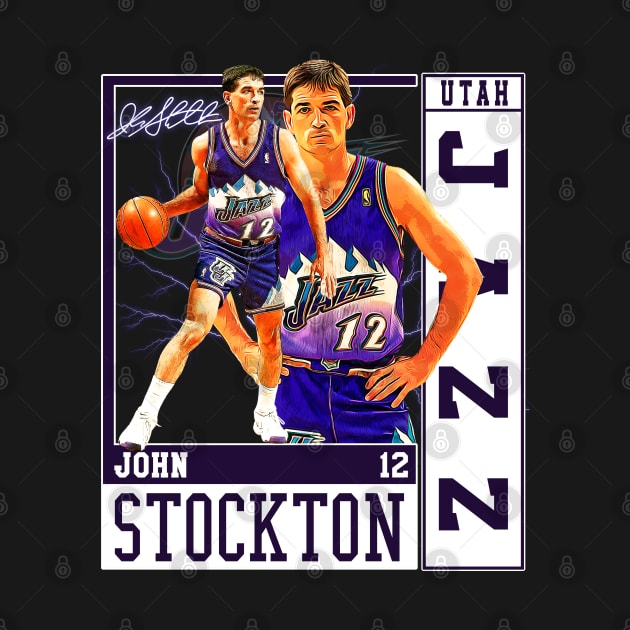 John Stockton Utah Basketball Legend Signature Vintage Retro 80s 90s Bootleg Rap Style by CarDE