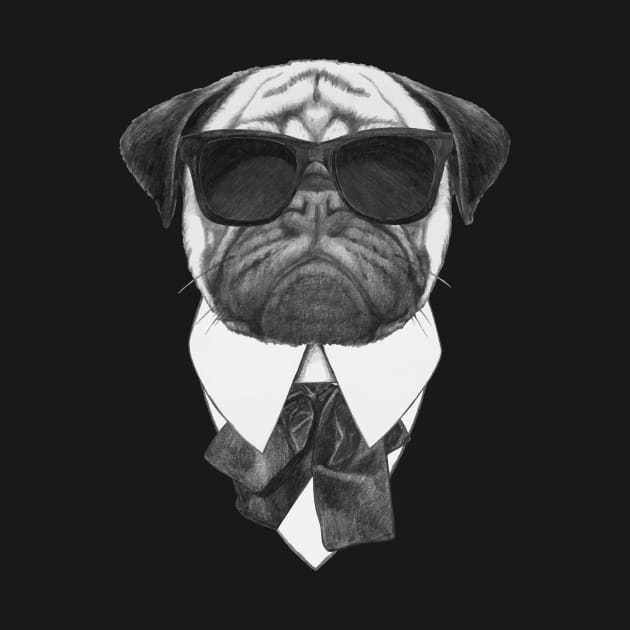 Pug In Black by AnimalsFashion