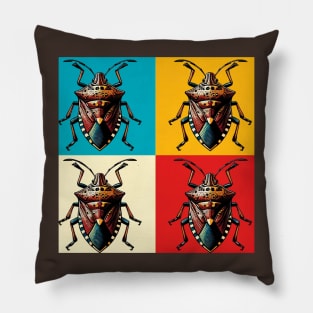 Pop Brown Marmorated Stink Bug Art - Cool Insect Pillow