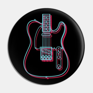 3D T-Style Electric Guitar Body Outline Pin