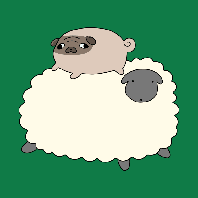 Little Pug and Sheep by saradaboru