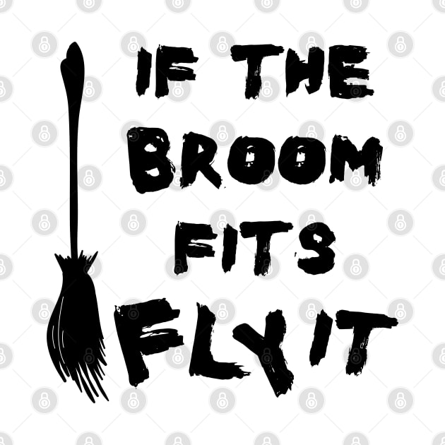 Halloween Broom Flying Quote with Black Text by Amy Quinn