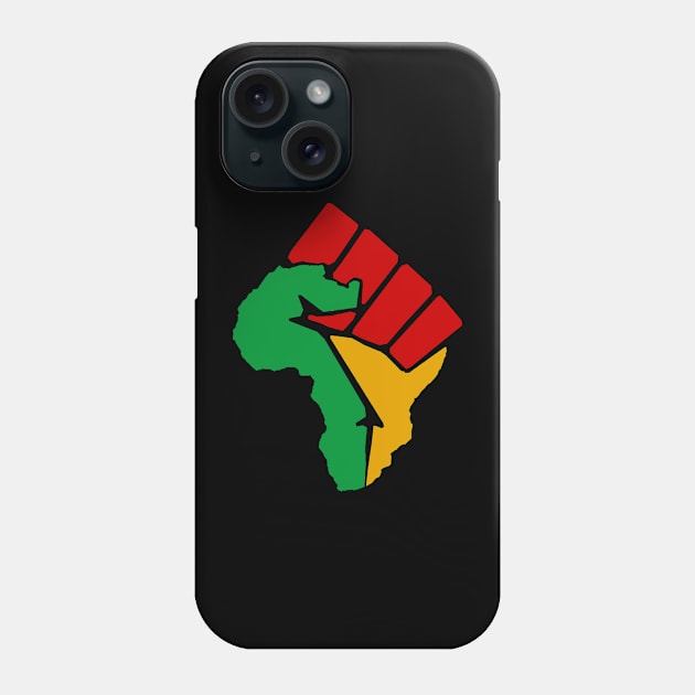 Black Power Fist Phone Case by Design Monster