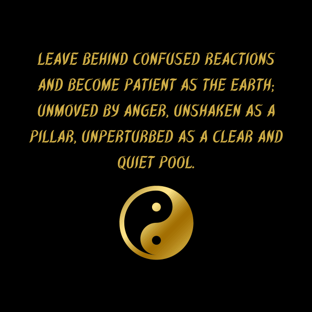 Leave Behind Confused Reactions And Become Patient As The Earth; Unmoved By Anger, Unshaken As A Pillar, Unperturbed As A Cellar And Quiet Pool. by BuddhaWay