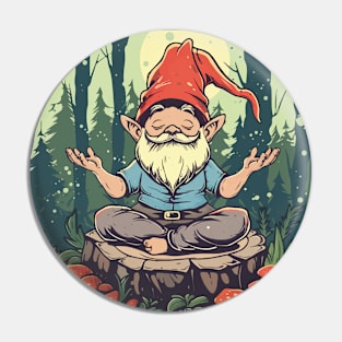 Gnome and mushrooms meditation Pin