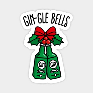 Gin-Gle bells jingle pun funny ugly Christmas drinking party Magnet