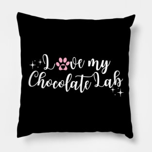 Black i love my chocolate lab Pillow