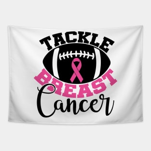 Tackle Breast Cancer Football Sport Awareness Support Pink Ribbon Tapestry