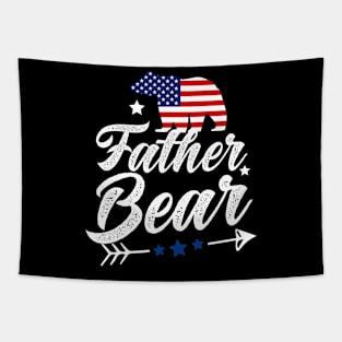 Father Bear Patriotic Flag Matching 4th Of July Tapestry