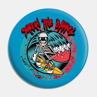 Surfin The Barrell Graphic Pin