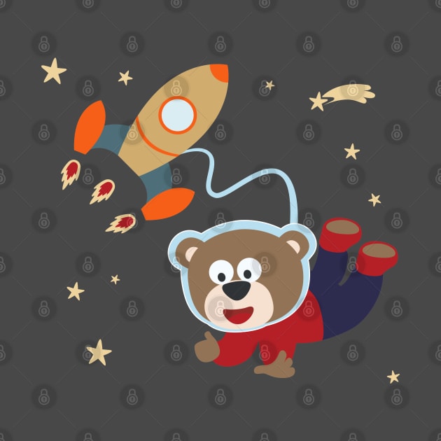 pace bear or astronaut in a space suit with cartoon style by KIDS APPAREL