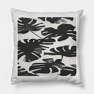 Black and White Tree Plant Pillow