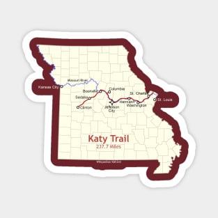 Route Map Design, The Katy Trail Magnet