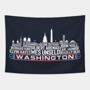 Washington State Basketball Team All Time Legends Washington D.C skyline Tapestry