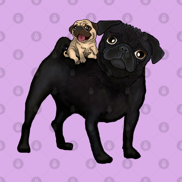 Puggyback Pals by FivePugs