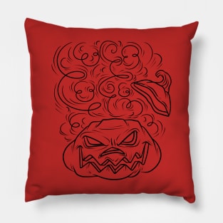 Black Line Halloween Jack O' Lantern Pillow