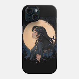 Girl in the moonlight Phone Case