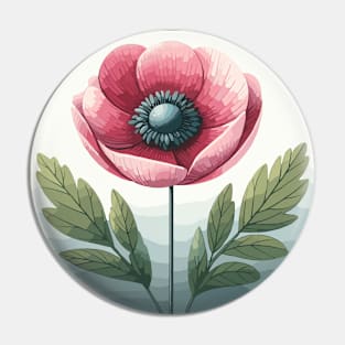 Retro Floral Retro Rounded Flower Pin