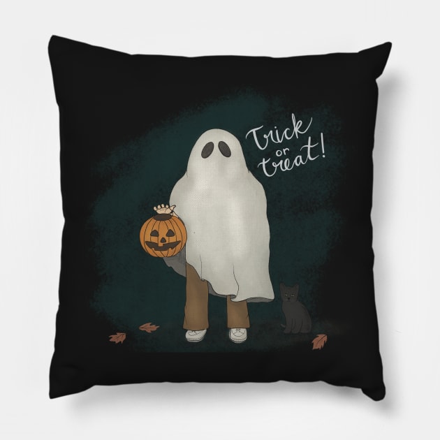 Trick or Treat! (White text) Pillow by BugHellerman