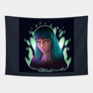 girl in fire Tapestry