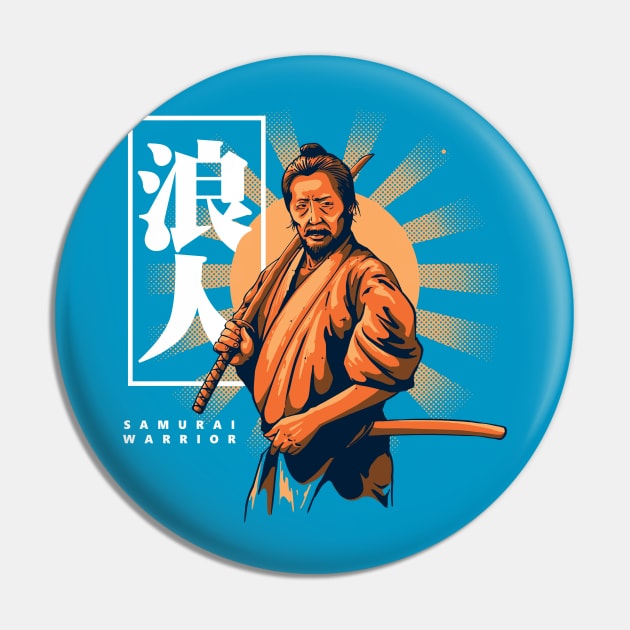 Samurai Warrior Pin by SM Shirts