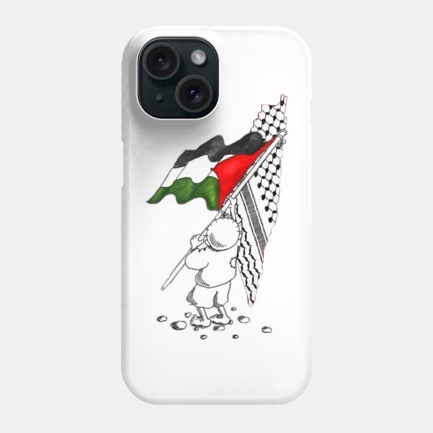Palestine Free Palestine In Arabic Free Gaza Palestine Flag Phone Case by Mitsue Kersting
