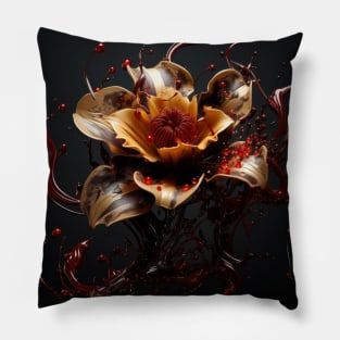 Fluid Blossom Art 3D Digital Art Pillow