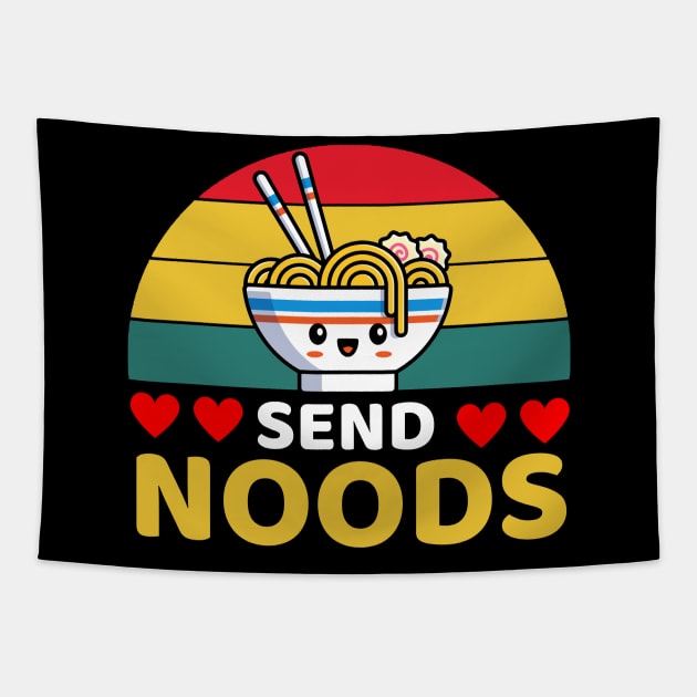 Cute Send Noods Ramen Bowl Tapestry by Illustradise