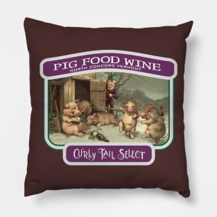 Curly Tail Select Pig Food Wine Pillow