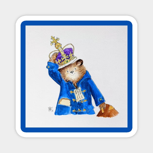 Paddington Bear Coronation Magnet by Yvonne Flannery