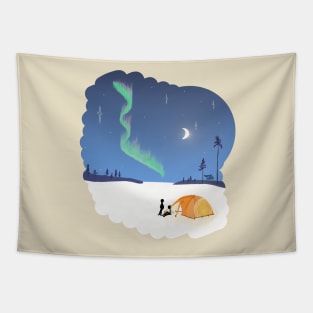 Aurora campsite Tapestry