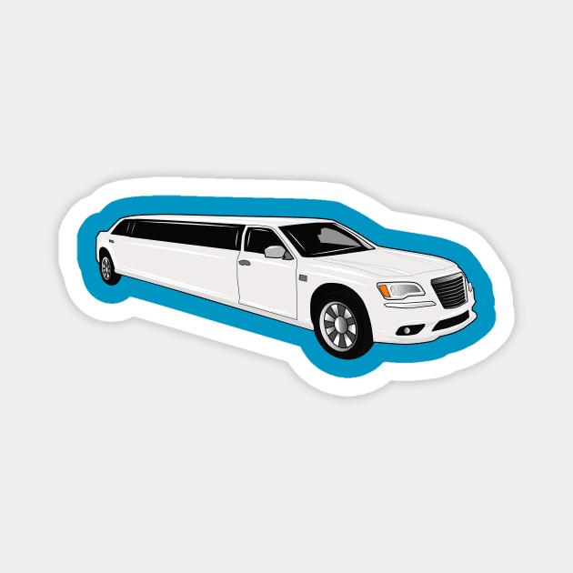 Limousine cartoon illustration Magnet by Miss Cartoon