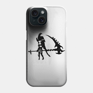 Hell lady minimal silhouette white Phone Case