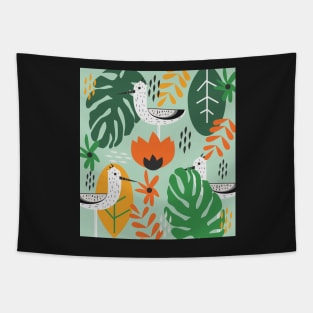 Birds and tropical botany Tapestry