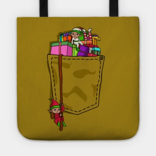 Festive Elf Expedition: Gold Pocket of Christmas Surprises Tote