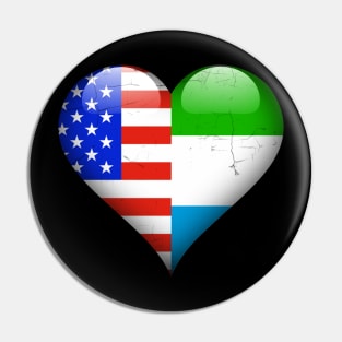 Half American Half Sierra Leonean - Gift for Sierra Leonean From Sierra Leone Pin