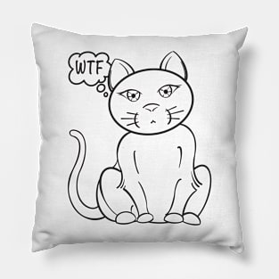 WTF Cat Pillow