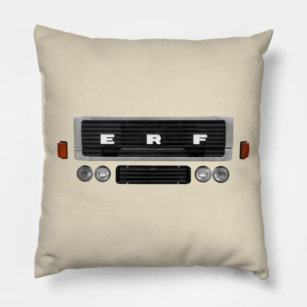 ERF C series 1980s classic heavy lorry minimalist front Pillow by soitwouldseem