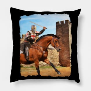 Knights Templar Oil Painting Pillow