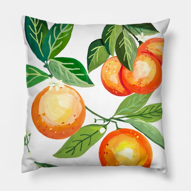 Orange Grove Garden Pillow by Limezinnias Design