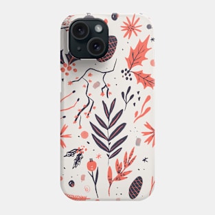 Heartwarming Christmas - Winter Holidays Floral pattern Phone Case