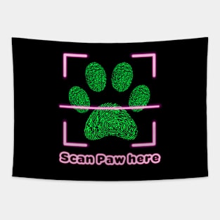 Scan Paw Here Tapestry