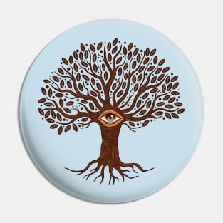 Tree Life Hand Drawn Pin