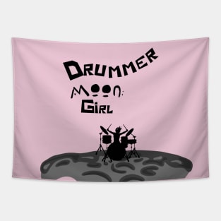 Drummer Moon Girl Tapestry