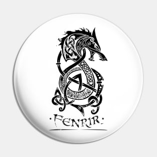 Black Fenrir Wolf Pin