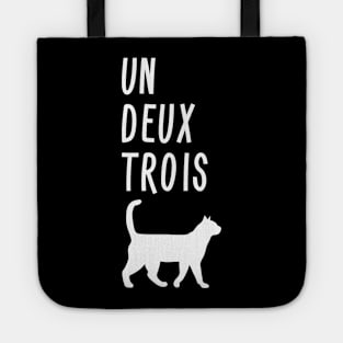 Un Deux Trois Cat Shirt Funny French Teacher Gift Tote