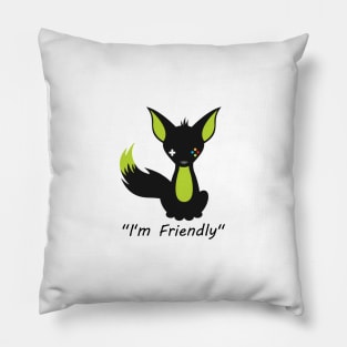 I'm Friendly (Classic Black Fox) Pillow