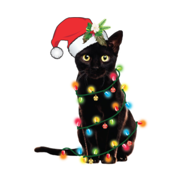 Cat With Santa Hat Christmas Watercolor Art Portrait Gift Pillow