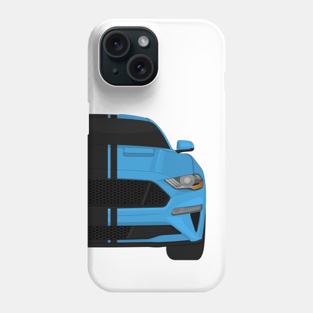 Mustang GT Velocity-Blue + Black Stripes Phone Case by VENZ0LIC